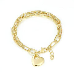 Beaded Link Heart Bracelet