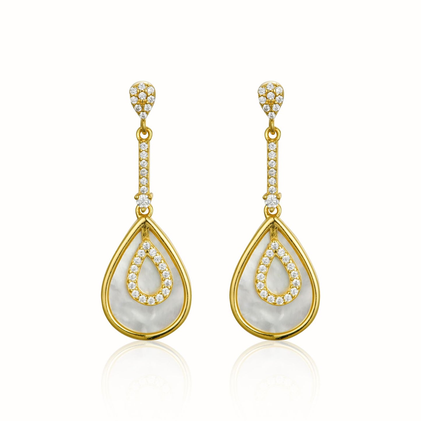 Gold Drop Teardrop Earrings