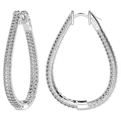 Pave Teardrop Hoops