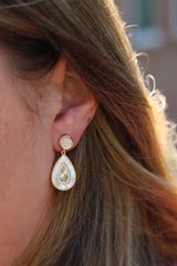 Mother Of Pearl Inner Teardrop Earrings