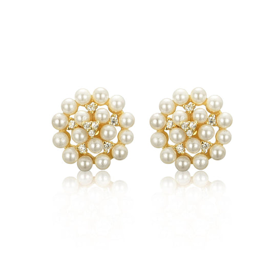 Pearl Stone Cluster Stud