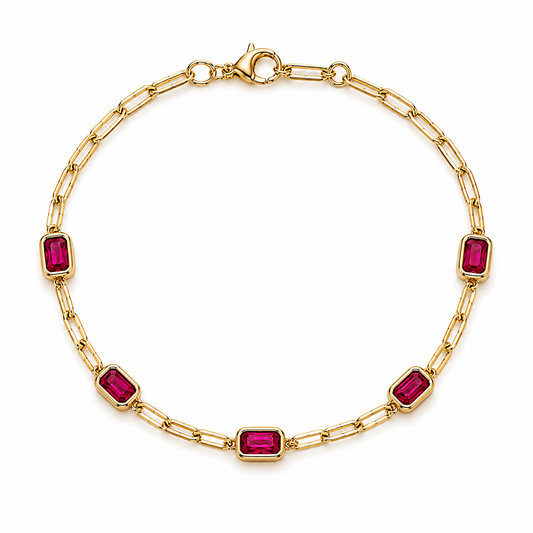 Dainty Bezel Link Bracelet