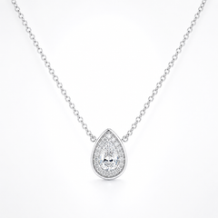 Pave Teardrop Outline Necklace