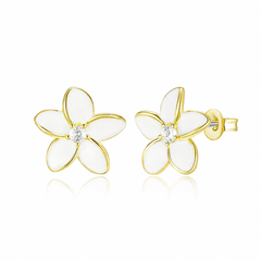 Slanted Floral Stud Earrings