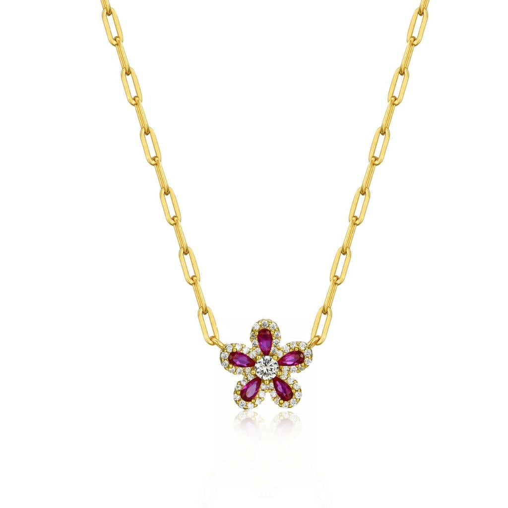 Dainty Floral Link Necklace