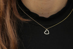 Mini Slanted Heart Necklace