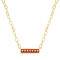 Enamel Heart Bar Necklace