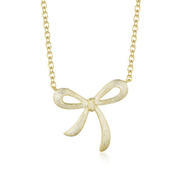Brushed Bow Necklace