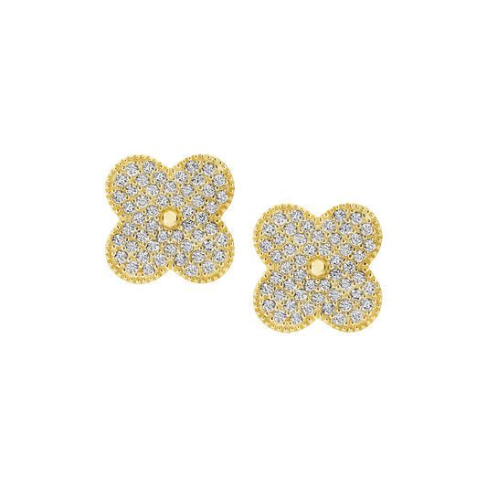 Pave Clover Studs