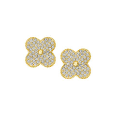 Pave Clover Studs