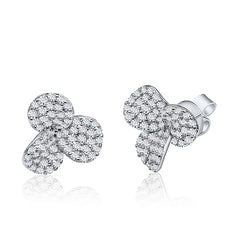 Triple Pave Floral Studs