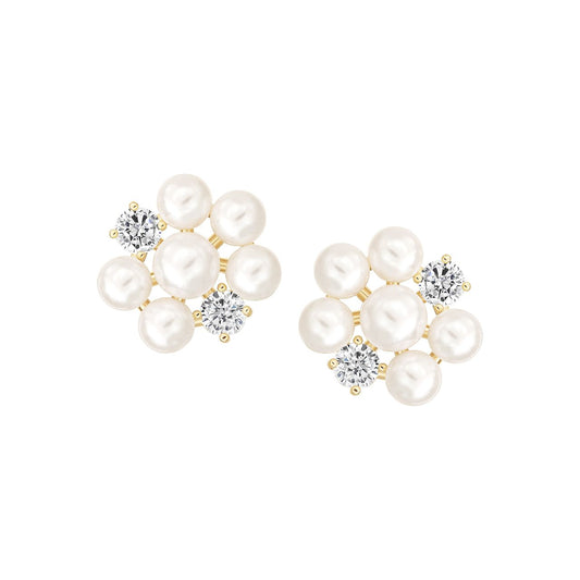 Floral Pearl Cluster Stud Earring