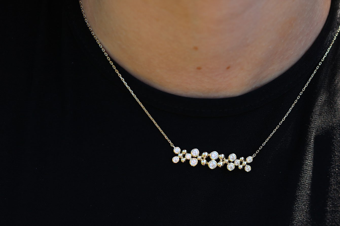 Gold Unique Straight Bar Necklace