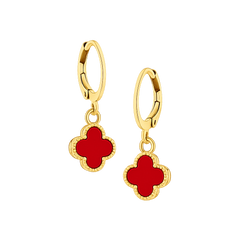 Beaded Clover Charm Earring