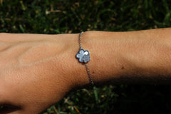 Double Floral Mother Of Pearl Bracelet
