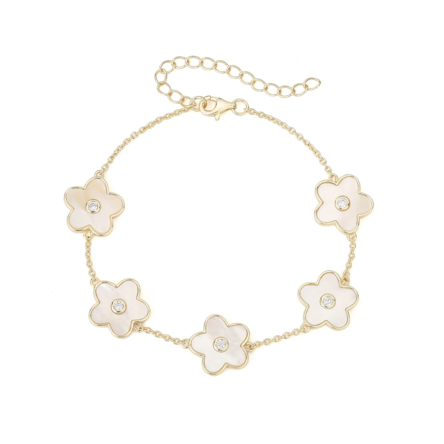 Gold Inner Detail Floral Bracelet