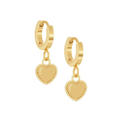 Enamel Puffed Heart Charm Earring