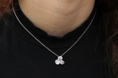 Triple Pave Floral Necklace