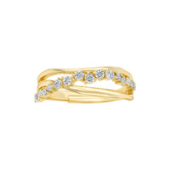 Triple Stacked Diamond Overlap Ring