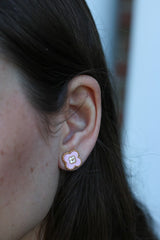 Enamel Clover Studs