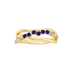 Triple Stacked Diamond Overlap Ring