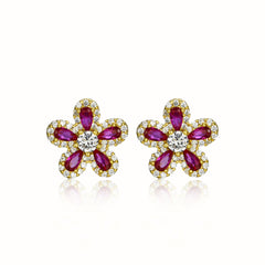 Dainty Colored Floral Studs