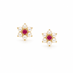 Pearl Flower Cluster Stud Earring