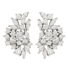 Mixed Stone Cluster Stud Earring