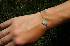 Double Floral Mother Of Pearl Bracelet