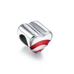 Enamel Striped Heart Aubel Slider