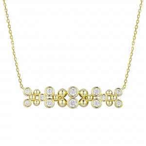 Gold Unique Straight Bar Necklace