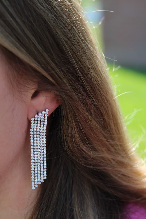Statement Drop Tennis Earrings