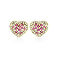 Cluster Filled Heart Studs
