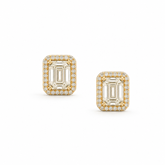 Framed Baguette Stud Earrings