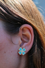 Four Heart Mother Of Pearl Stud