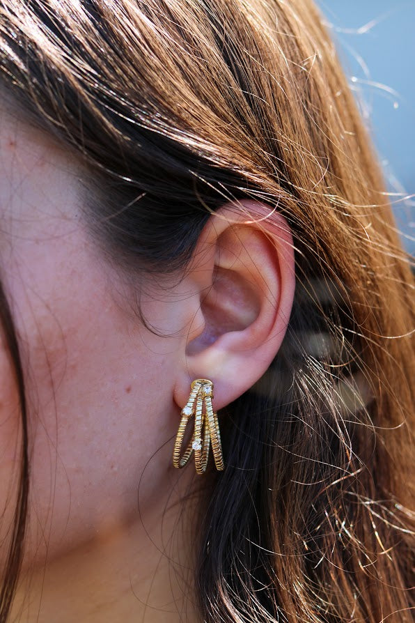 Italian Wired Triple Hoops