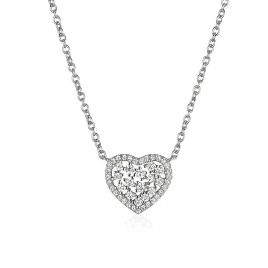 Cluster Filled Heart Necklace
