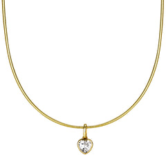 Snake Chain Bezel Heart Necklace