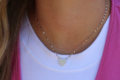 Pave Heart Twirled Necklace