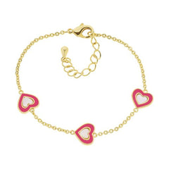 Mother Of Pearl Enamel Heart Bracelet
