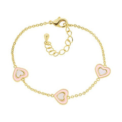 Mother Of Pearl Enamel Heart Bracelet