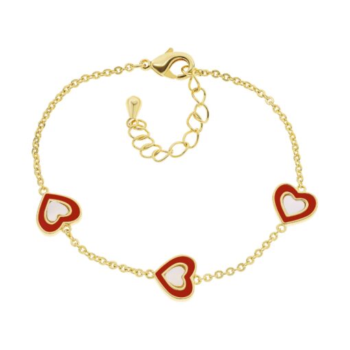 Mother Of Pearl Enamel Heart Bracelet