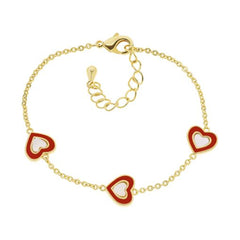 Mother Of Pearl Enamel Heart Bracelet