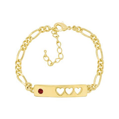 Hole-Punched Hearts Bar Bracelet