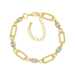 Twisted Paperclip Baguette Stones Bracelet