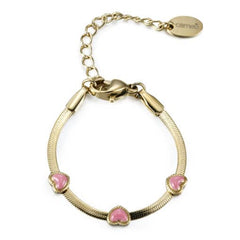 Enamel Puffed Hearts on Snake Chain Bracelet
