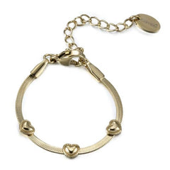 Enamel Puffed Hearts on Snake Chain Bracelet