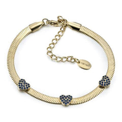 Pave Hearts on Snake Chain Bracelet
