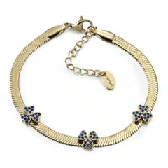 Spaced Petal Clovers on Snake Chain Bracelet
