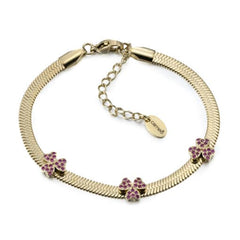 Spaced Petal Clovers on Snake Chain Bracelet
